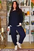 Bengaline Carrot Leg Trouser Navy